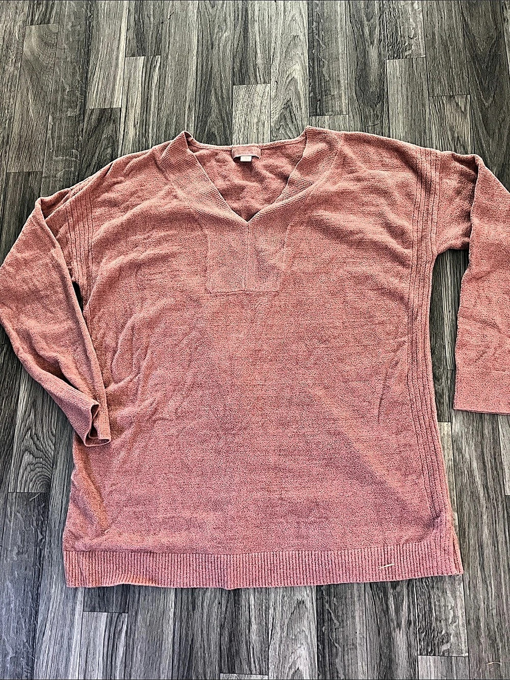 Barefoot Dreams CozyChic Ultra Lite V-Neck Pullover Pink Large